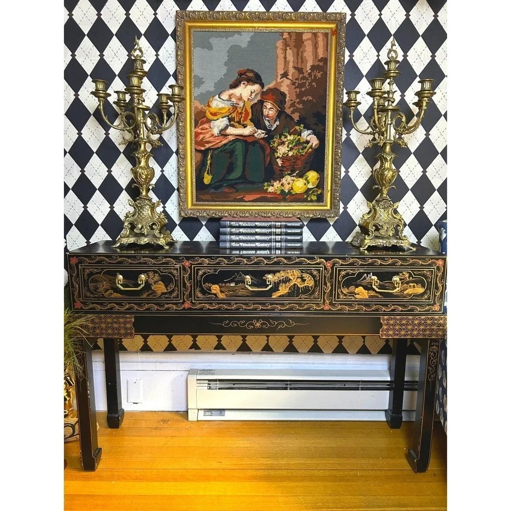 Grand-sized‎ Brass Rococo Candelabra Pair 28in Baroque 6 Arm Candle Holders